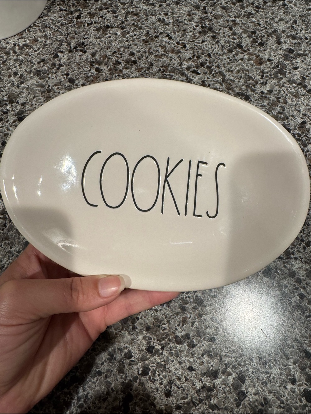 Rae Dunn Cookies Ceramic Dish - Cream